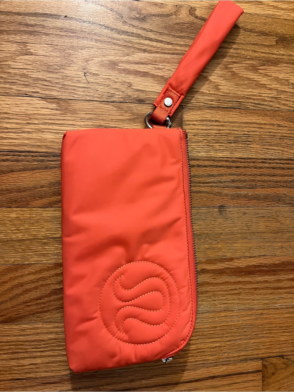 lululemon Coral Orange Quilted Wristlet Clutch